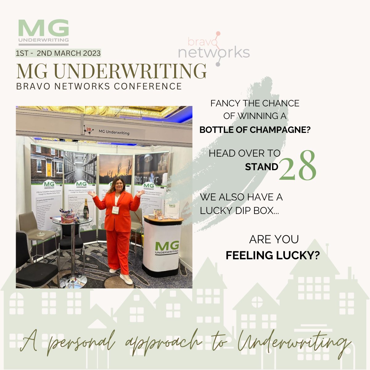 Day 1 at @BravoNetworks Have you been to see MG at Stand 28? ✨ Come over and see how we can support you and your business! 👍 Why not enter our competition too 😉✨ #BravoConference23 #insurance