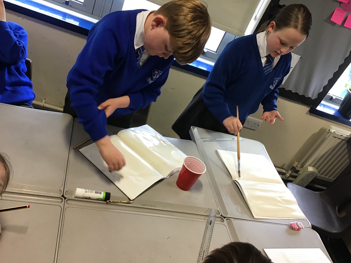 MuchWooltonOpal's tweet photo. In Class 7 we have been colour washing pages in our art books with tea bags ready for our new Art topic - Egyptian scrolls. #muchwooltonart @muchwooltonsch https://t.co/LES7gincXA