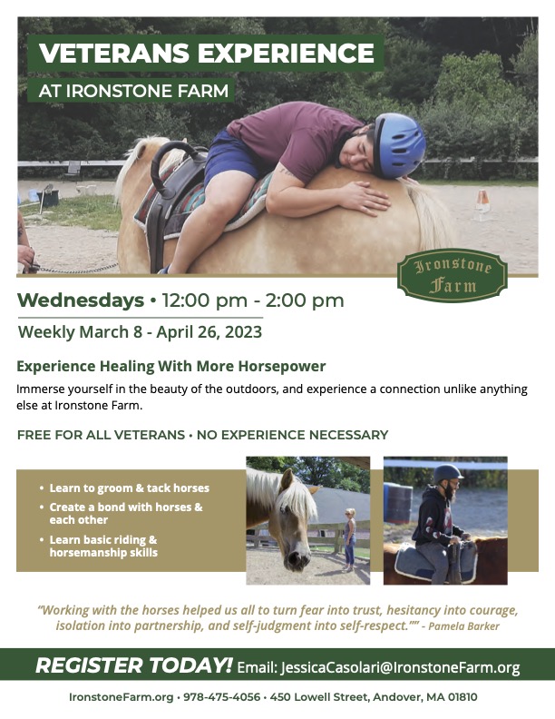 Veterans Experience at Ironstone Farm - Free for Veterans, no experience necessary. Pre registration is required, please email JessicaCasolari@IronstoneFarm.org to register.