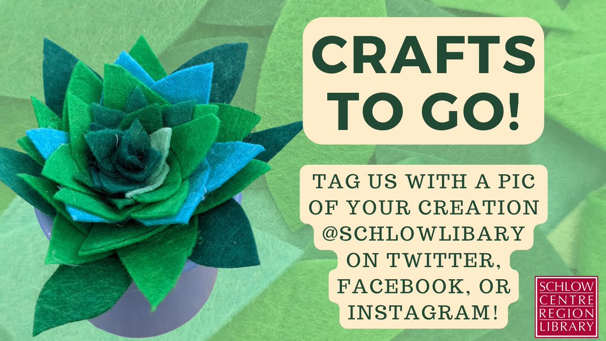 SchlowLibrary's tweet photo. #CheckOut our latest #CraftsToGo project for adults & teens: #FeltSucculents which will always thrive! Visit https://t.co/zn7bibNYbZ for how to reserve your #C2GKit to take home and make.
PS: Be sure to bring back your #ColorfulCoral to add to our #CentreCountyReads mural. 🪸 https://t.co/rzCifLdl2x