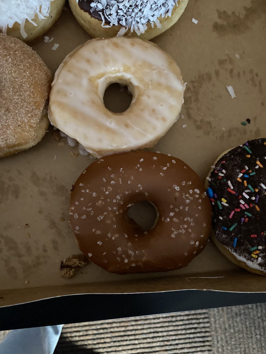 Today’s EMRA EM Resident  Appreciation Day! I love what I do because of the thoughtful, kind, incredibly intelligent colleagues that I get to work with! Donut what I would do without them! (pictured are what was leftover… residents are a hungry group— forgot a before picture!)