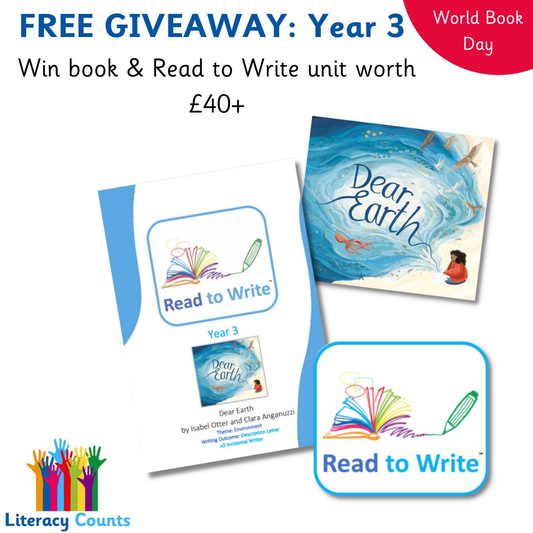 To celebrate #WorldBookDay2023 we are giving you the chance to win this beautiful book &amp; Year 3 #ReadtoWrite unit for FREE! 
To enter: 
Follow us, retweet &amp; like this tweet and tag a friend! 
Visit our website &amp; join giveaways on FB + Instagram: linktr.ee/literacycounts