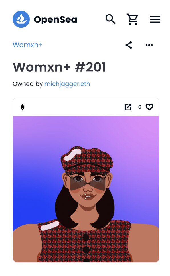 WomxnPlus's tweet photo. We’re so happy to share that #womxnplus201 is now collected by @MichJagger_14 💐

Thank you for your support 👸🏻

#nftart #nftcollection https://t.co/7RP3i1UDxj