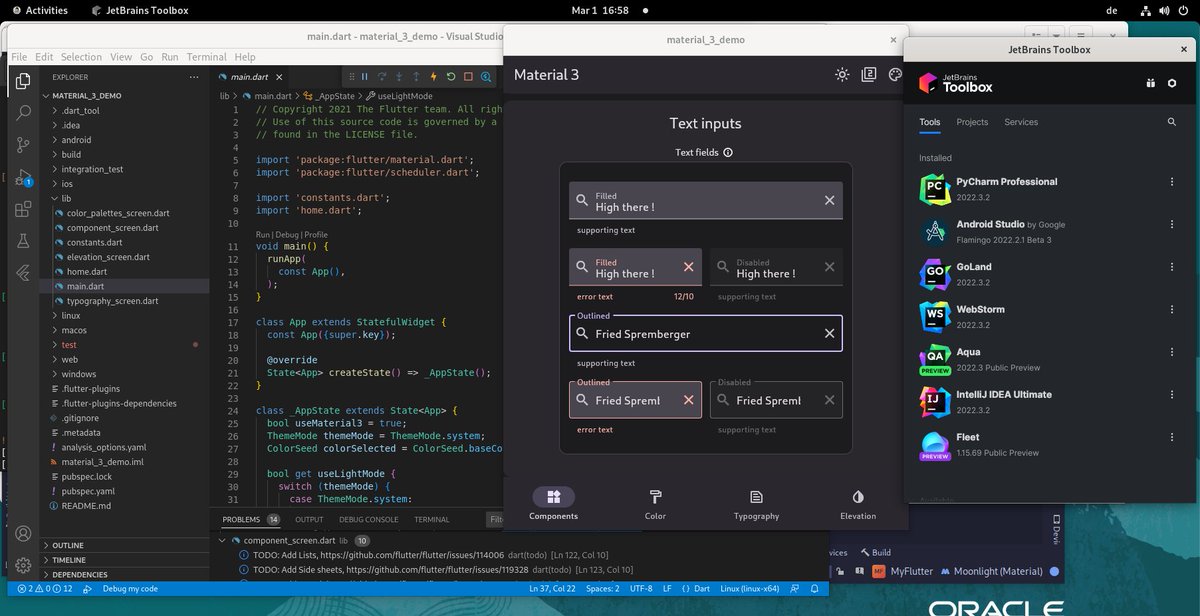 FriedholdMatz's tweet image. Meteorological spring begins today, and it seems that #OracleLinux 9.1 could expand my developer platforms. 😃
This great developer environment works for me. 👍