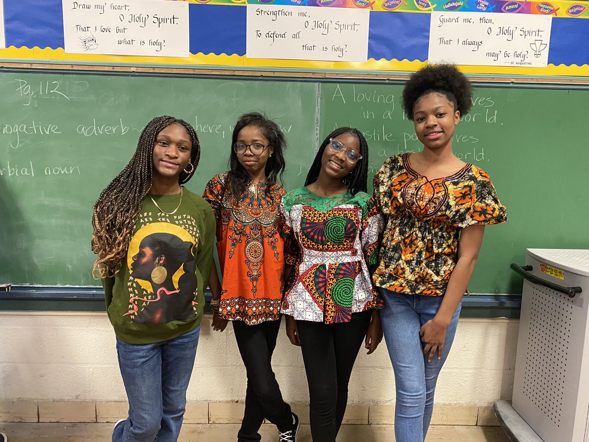 Our 8th graders celebrated their cultures yesterday for the last day of Black History Month!