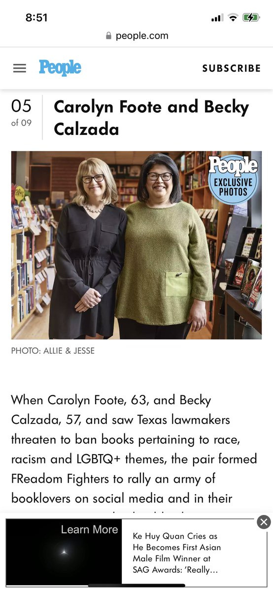 We are honored & amazed to be asked to represent FReadom in People Magazine’s feature this month as Women Who Change the World! Thank you @people for recognizing this effort to fight censorship that so many of us are engaged in! @becalzada  @technolibrary people.com/human-interest…