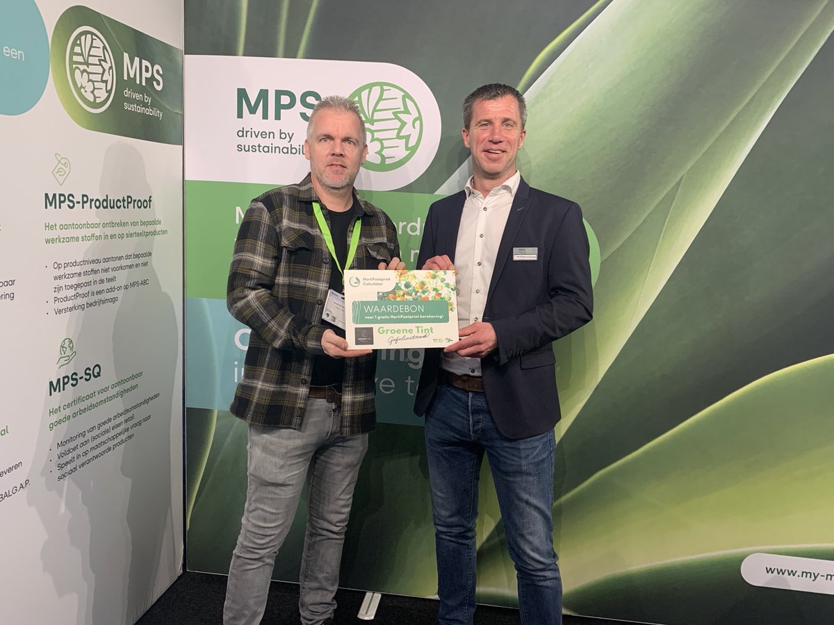 Wij feliciteren <a href="/GroeneTint/">Groene Tint</a> van harte met het winnen van een footprint-berekening met de HortiFootprint Calculator! Zij zijn één van de winnaars van onze Scan &amp; Win actie tijdens de IPM Essen.
