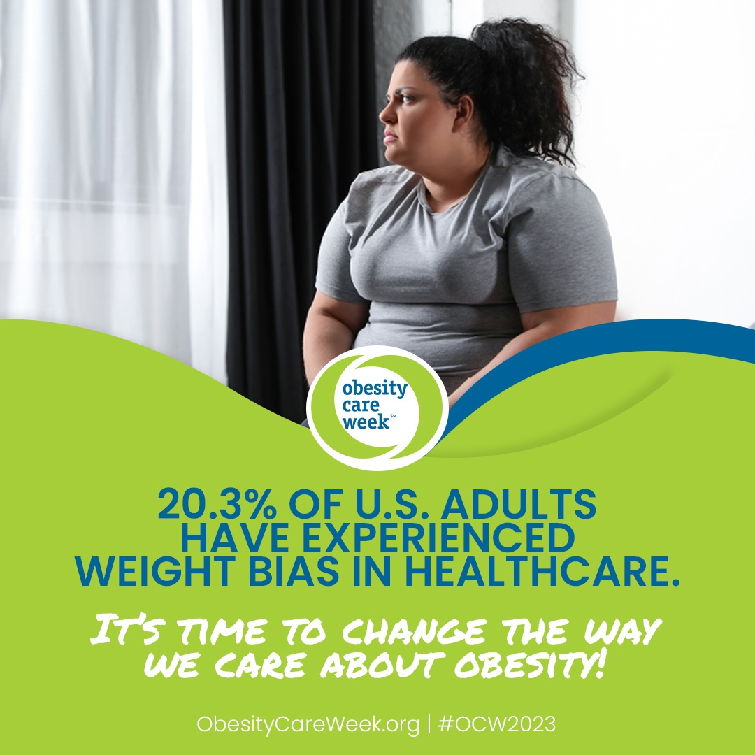 Weight bias is negative attitudes and false beliefs about people who live with obesity. A lack of sensitivity and bias can lead to delayed medical appointments, lower quality care, and worsening health. It’s time to change the way we care about obesity! #OCW2023 #StopWeightBias