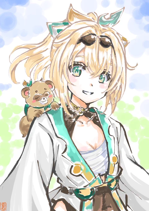肩のりぽこべぇ   #いろはにも絵を 