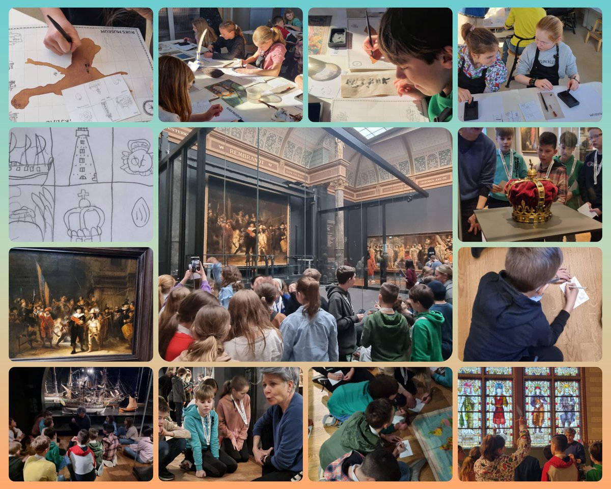 Enthousiaste en betrokken kinderen bij workshop Ontdekkers en Reizigers in het Rijksmuseum. Goed passend bij geschiedenislessen Gouden Eeuw. 
#groep8
#Brandevoort 
#Brainportonderwijs 
#kuvo