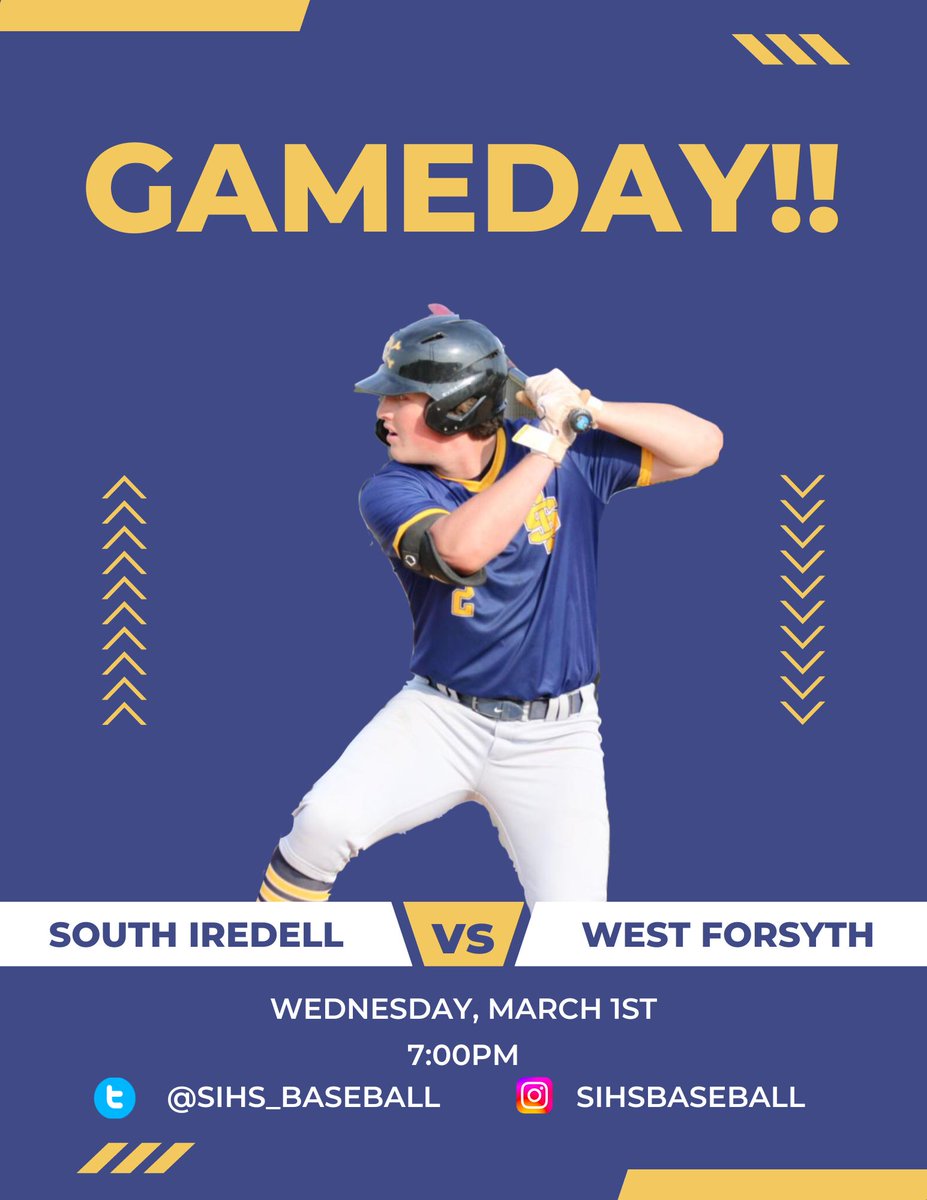 SIHS_Baseball's tweet photo. GAMEDAY!!! 7pm at West Forsyth First Pitch!!!
SEE YOU THEN!!!!!!!!!!!!!⚾️⚾️⚾️⚾️ https://t.co/mruWmDnOx6