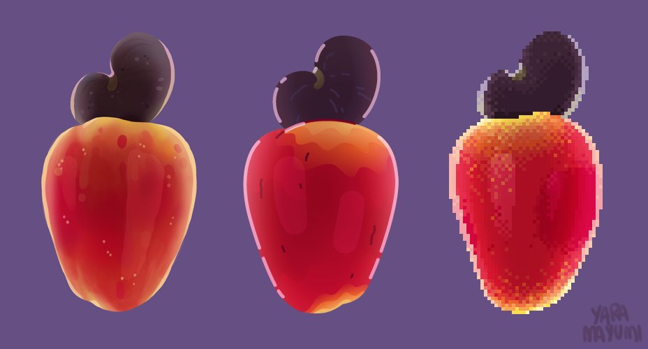 Hey, take here some cashews for ya! (asking for cashew emoji rn)

Also, did you know I'm a #gameartist looking for #gamejobs? So, if you're #hiring in #gamedev, DM me 'cause I'm #opentowork 🤓

#illustration #pixelart #digitalart #aseprite #Photoshop #fruits #toomanyhashtags