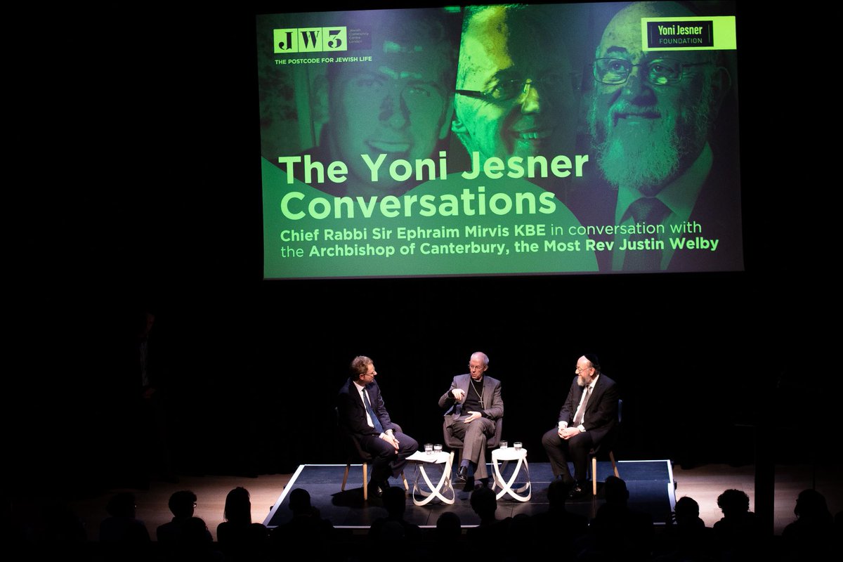 OfficeofABC's tweet image. In celebration of the 20th anniversary of the @YoniFoundation, my friend @ChiefRabbi and I came together yesterday at @JW3 to discuss our shared values, what we’ve learnt from each other and how to model engaging with difference.