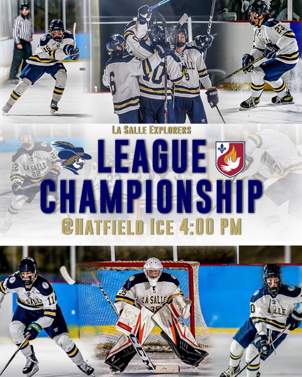 LaSalle_Sports's tweet photo. #LaSalleHockey will face Holy Ghost Prep today at 4 PM in the @ApacHockey League Championship at @HatfieldIce!
#HailLaSalle

Graphic by #WEXPtv Jonathan Wilbur '24 https://t.co/lS7OUiIGOb
