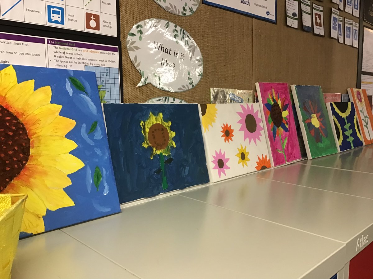 Mission Artwork by Class 5! We celebrated our new mission launch a few weeks ago and the children enjoyed creating their own individual pieces of art. We also planted some sunflowers to take home! #catholiclife #growinginfaith