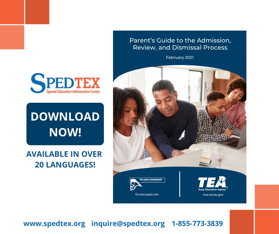 SPEDTEX's tweet image. Did you know that SPEDTex offers the Notice of Procedural Safeguards and the Parent&apos;s Guide to the ARD Process in over 27 languages?  Download a copy today!  spedtex.org/families
