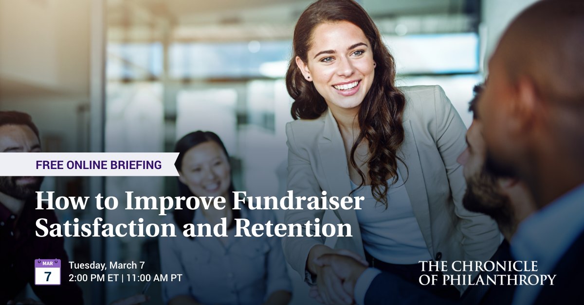 Join me for a panel discussion on improving fundraisers satisfaction. Register for FREE chronicle.zoom.us/webinar/regist…