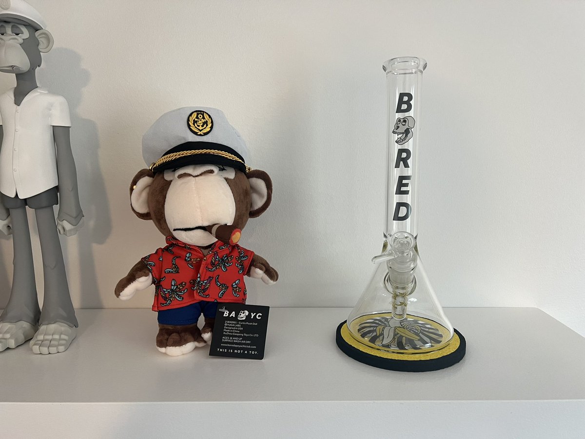 Novinski_ETH's tweet image. Finally got my shelves up. A lot to unpack. Love the little collection I have going. Little flex with the 1 of 50 Bronze Cast Curtis statuette !! @Ghxsts @BoredApeYC @veefriends @VinnieHager