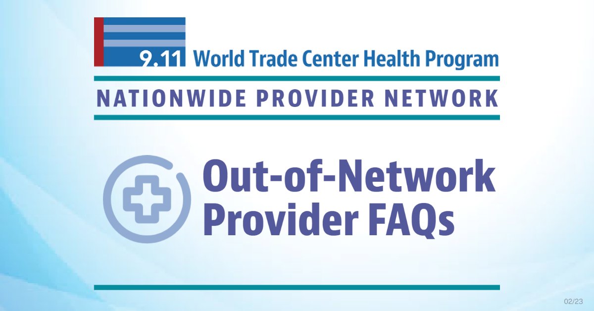 🏥 An out-of-network provider in the Nationwide Provider Network (NPN) does not mean you have to go without WTC-related care.

ℹ️ Learn more about what to do if your provider is not in the NPN network at sedgwickworldtradecenter.com/members/faq/