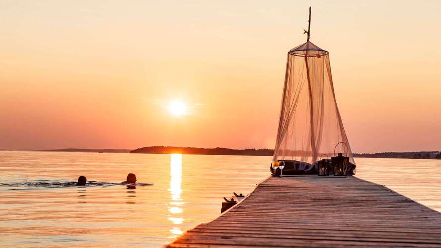 Finland. Happiest place on earth. 

We’d love to help you find your way to happy!
 
#happy #travel #wellnesstravel #midnightsun #visitfinland @ourFinland #swimming #sauna
📷 Mikko Nikkinen | VisitFinland
--------
Opal&Finch is a full-service boutique luxury travel design company