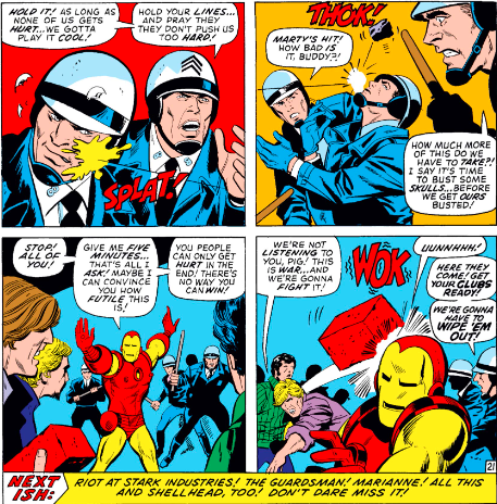 MarvelADay's tweet photo. #MarvelADay #IM45 And with a Splat!, Thok! and Wok!, things boil over and we have our cliffhanger! Be here tomorrow as this tale concludes! - VA https://t.co/tstr8Nn686