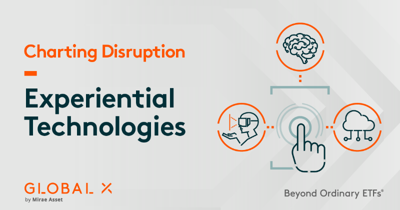 GlobalXETFs's tweet photo. Artificial intelligence, 5G networks, and social commerce are among the innovations enabling more immersive digital experiences. Explore the future of these and other experiential technologies in #ChartingDisruption.