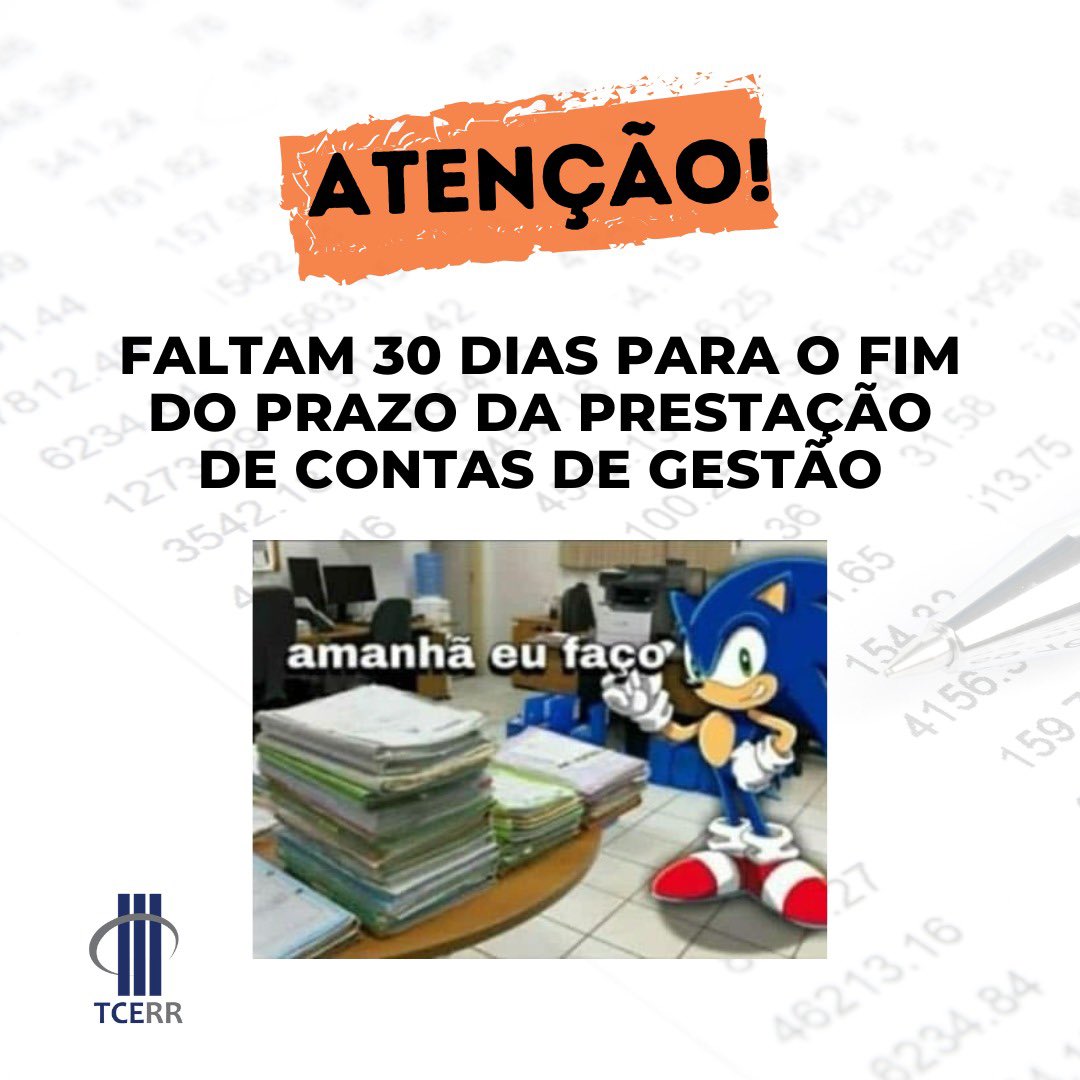 tceroraima's tweet photo. ⚠️ Será considerado o envio mais recente para análise da prestação contas. Reenvios realizados após as 23h59 do dia 31 de março de 2023 serão considerados intempestivos. https://t.co/bcPM0Pu0As