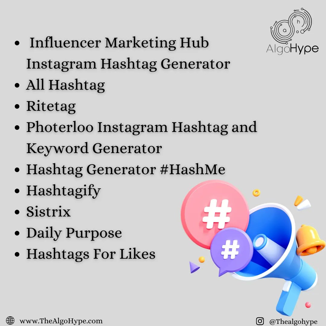 theAlgoHype's tweet image. Here are the 9 hashtags generator Tools 
#hashtagsgeneratortools #hashtags #localhashtags #tools #digitalmarketingagency #digitalmarketingexpert #digitalmarketer #SocialMediaSpecial