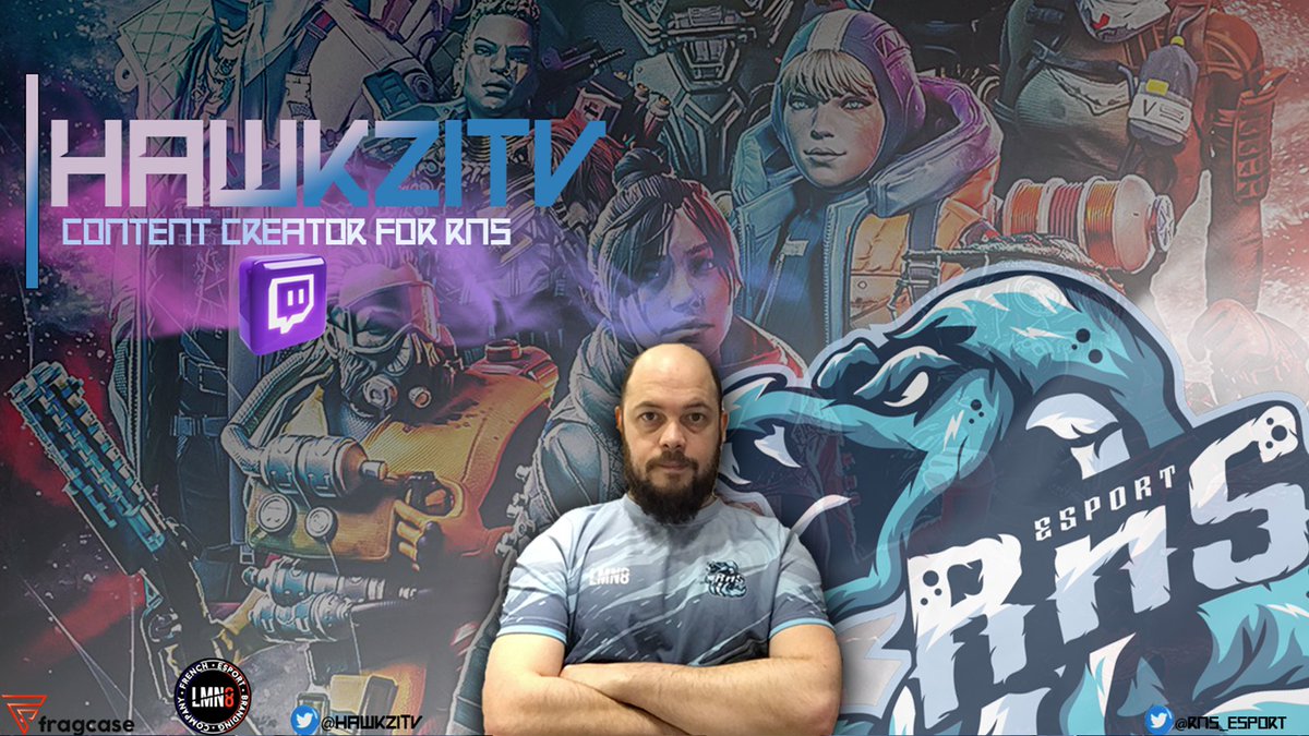 RnS_Esport's tweet photo. Bonjour à tous nous sommes heureux de vous annoncer notre ambassadeur Apex Legend au seins de la @RnS_Esport  retrouver ces lives  sur Twitch => https://t.co/8vsJJDEo29 et suivez l'actu d'Apex alors à vos follow. https://t.co/vZ5DzrxMgd