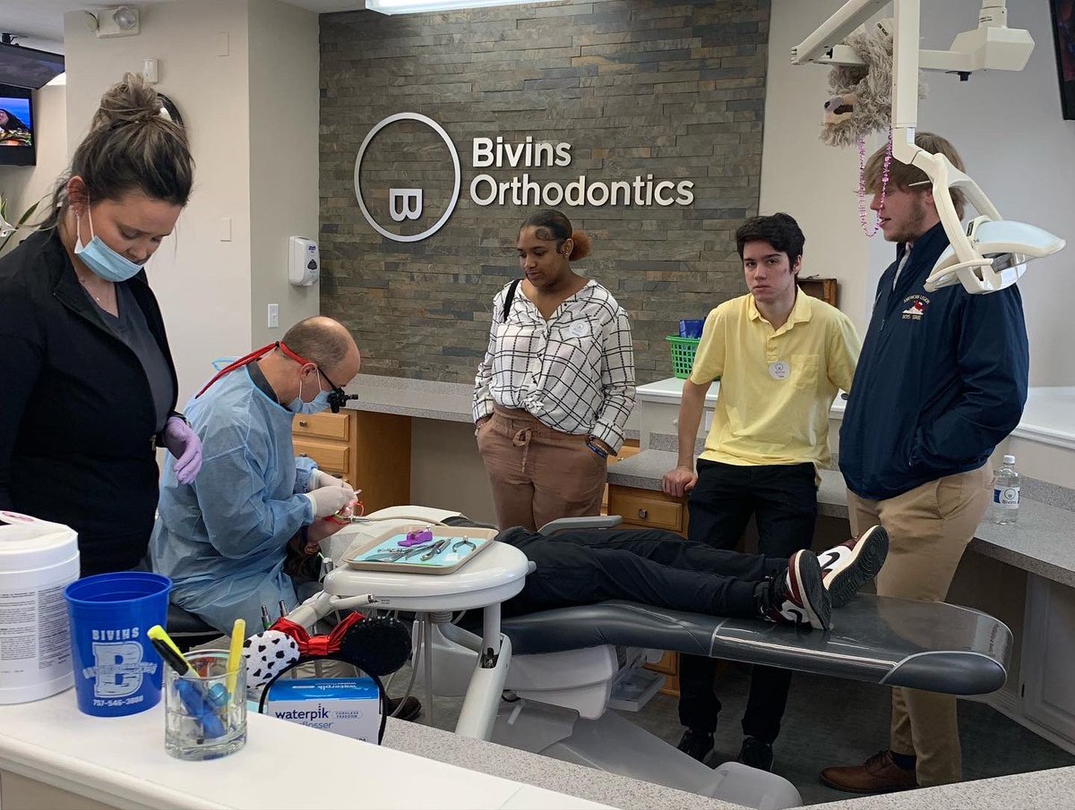 BivOrtho's tweet photo. Bivins Orthodontics was one of several businesses around Chesapeake to participate in the Chesapeake Public Schools Job Shadowing Day on February 28th.  The students who participated with our office were all interested in some sort of dental field.  What a great group of students https://t.co/HHbufQAFyx
