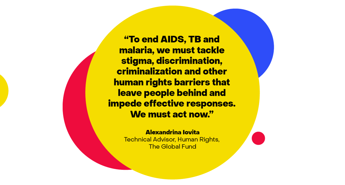 csschag's tweet photo. “To end AIDS, TB and malaria, we must tackle stigma, discrimination, criminalization and other human rights barriers that leave people behind and impede effective responses. We must act now.” 
@alexandrina_iov of @GlobalFund 
 #ZeroDiscrimination https://t.co/cdSZ53rwA9