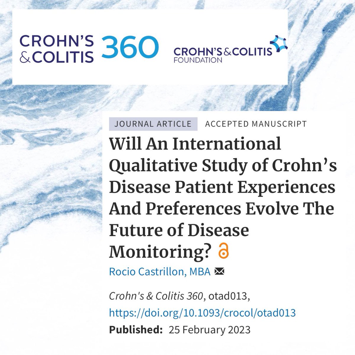 VoiceForIBD's tweet photo. It is with great pride I share I’m officially a “published author” ✍🏼 in @IBDJournals a peer-reviewed online open access #IBD journal📓Link 👀: https://t.co/FR8l5WOJrM
#IBDVisible #IBDAwareness #IBDAdvocate #IBDWarrior #IBDPatients #Crohns #UC #VoiceForIBD #CC360 https://t.co/xktKI8WGMO