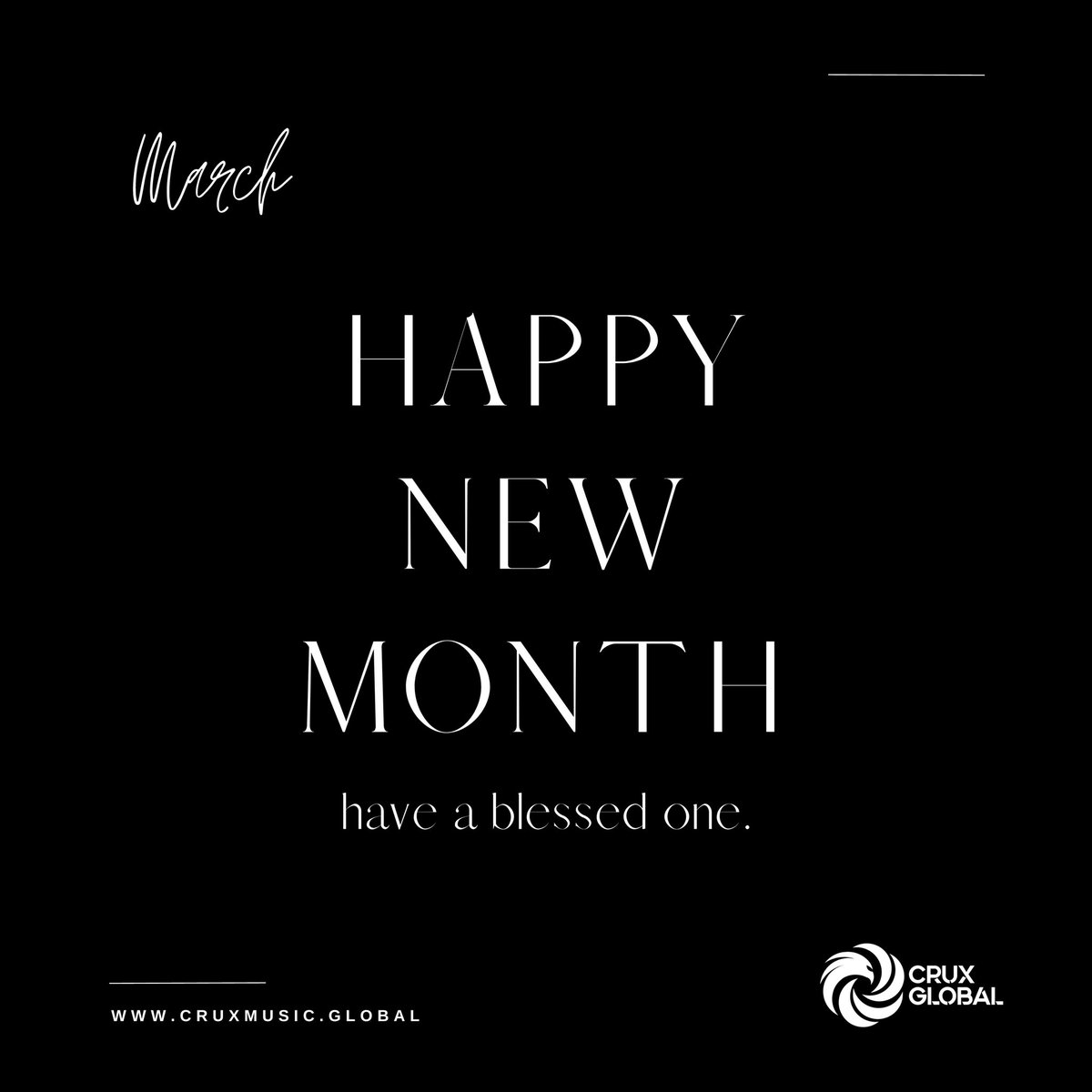 As We Welcome a New Month, Let’s Embrace Fresh Beginnings, New Opportunities, And the Beauty of Springtime. 

Best Wishes From All of Us Here at @CruxGlobal 

#cruxglobal #musicdistributor #ghana #distributedbycruxglobal #monthofmarch