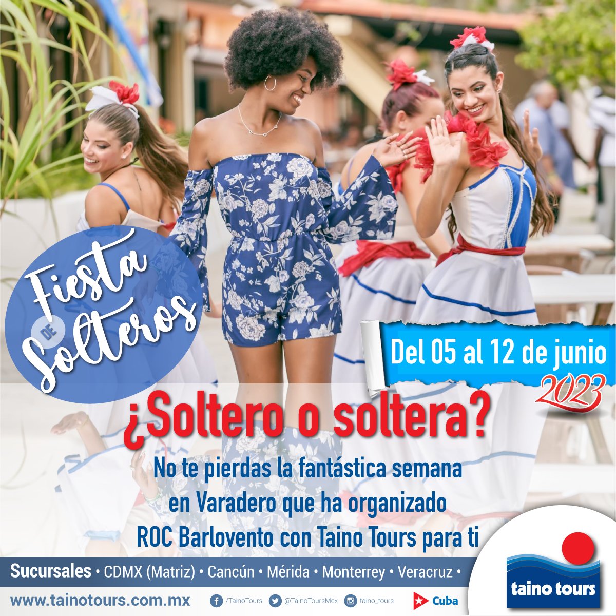 ¿Soltera?  👫 ¿soltero?…❓

¡No te pierdas la gran Fiesta de Solteros!

Disfruta una fantástica semana en el Hotel Roc Barlovento.

📆 – 5 de junio 2023

➕ℹ️🔗 ow.ly/PS7F50N5pYo

#Fiestadesolteros 🎉🎊
#Varadero 🌴⛱️
#Cuba 🇨🇺 #Única