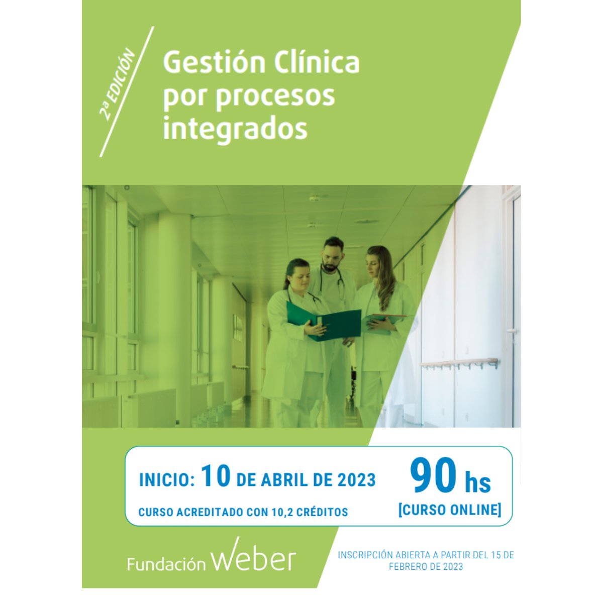 📣Ya está abierto el plazo para inscribirse en el curso de Gestión Clínica por procesos integrados.

Este curso que será acreditado, tendrá una modalidad E_learning. 

🎓Inscripción: lnkd.in/dNBbETgT 
🎓Más info: lnkd.in/dFdxs25G