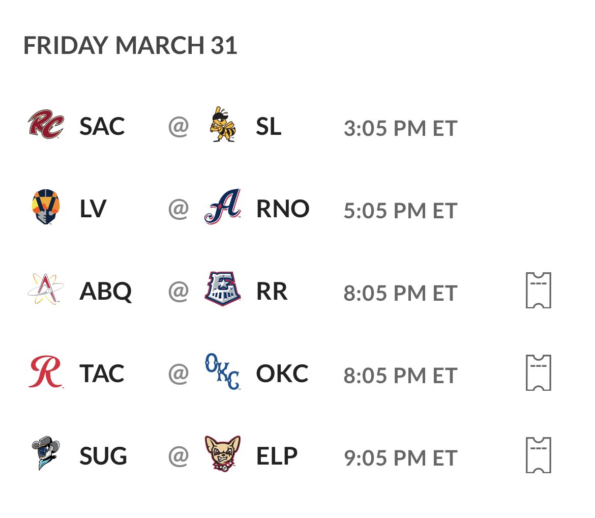 This is March. 

Minor League Baseball will be played this month.