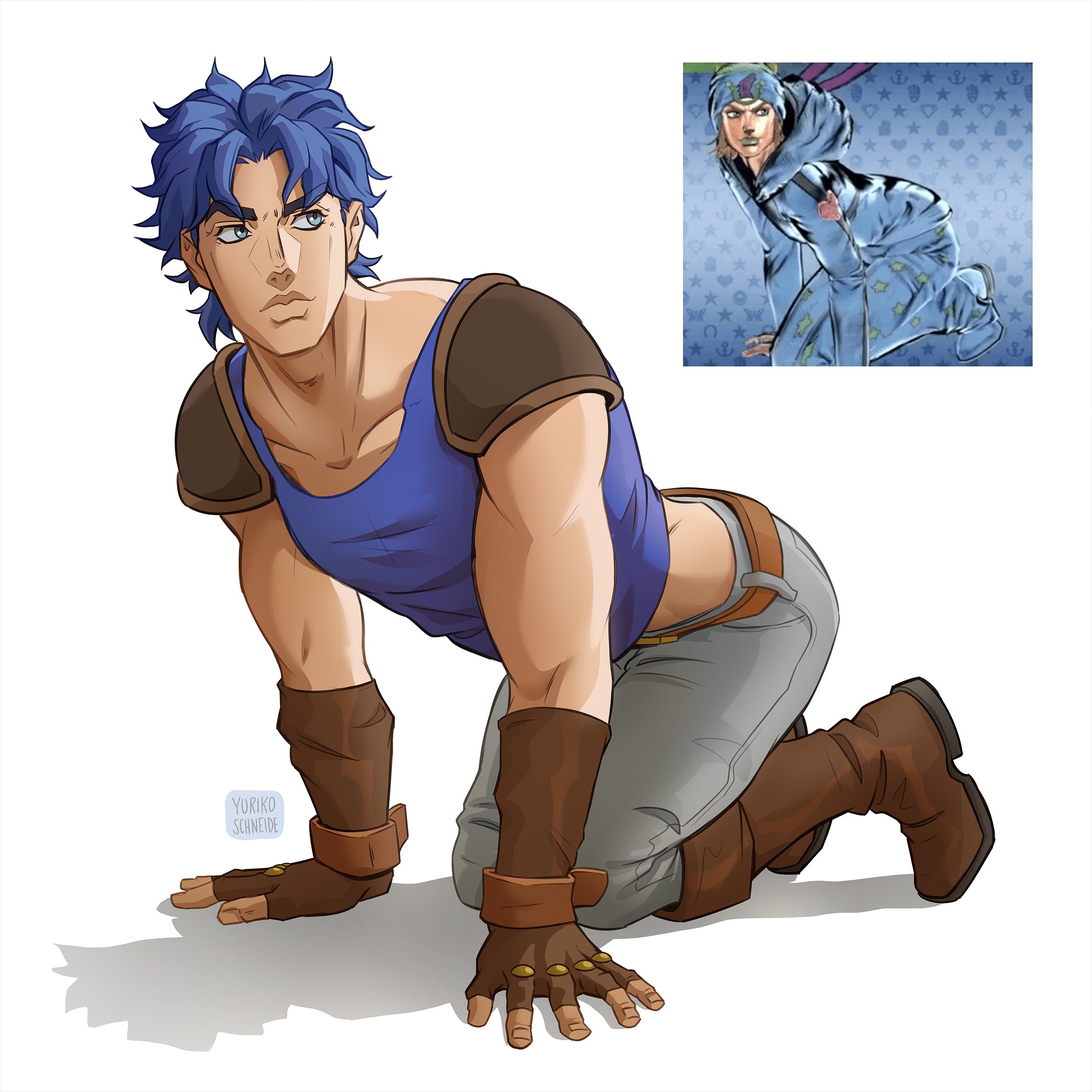 Yuriko on X Nothing weird here just a regular jojo pose