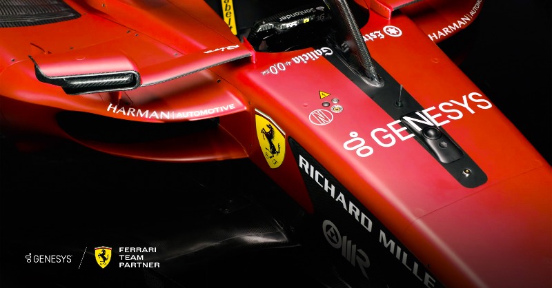 Genesys's tweet photo. Delivering the best #CX requires tech that orchestrates the entire customer journey with personalized interactions.

Our partnership with @ScuderiaFerrari is built on a shared passion for using innovation and data to drive winning outcomes.

Read why we're #DrivenByExperiences.