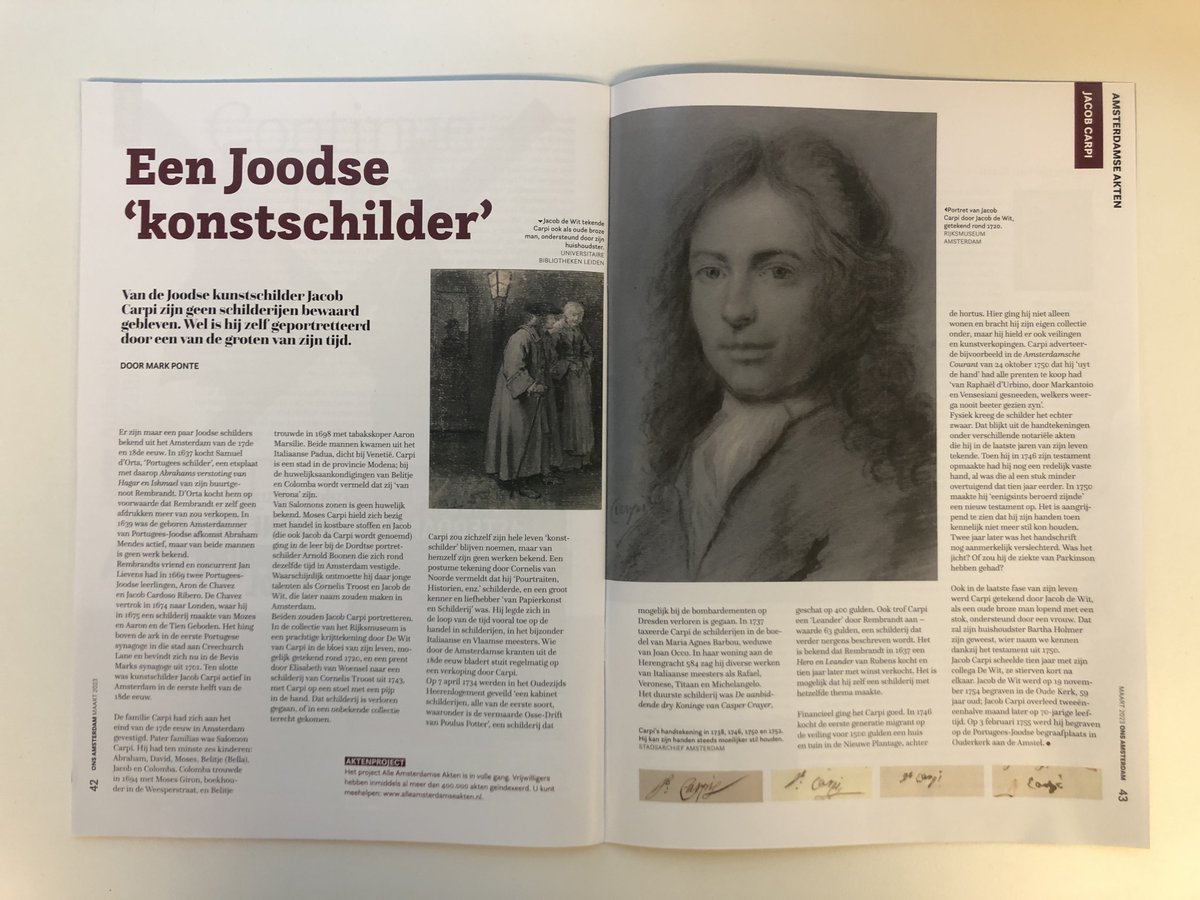 voetnoot's tweet photo. Nu in @onsamsterdam: De Sefardische kunstschilder  en -handelaar Jacob Carpi (ca. 1685-1755) uit Verona. Lees het online 👉https://t.co/r2Si5ODl5f #alleakten https://t.co/5Bi3yGXooQ