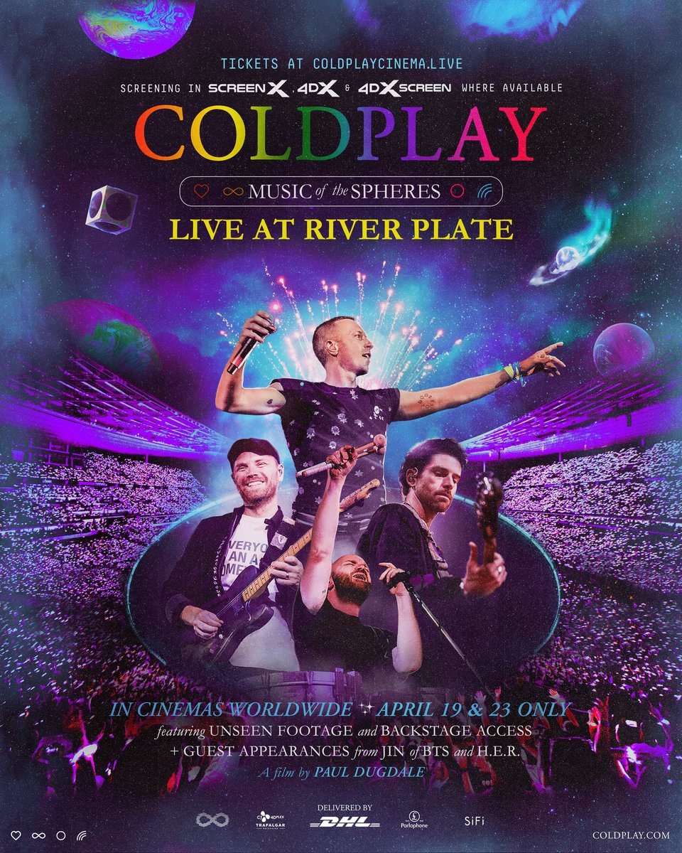 jeonggukloverr's tweet photo. El concierto del 28/10 donde Seokjin presentó 'The Astronaut' junto a Coldplay en River Plate, va a ser re-transmitido en los cines de todo el mundo solo el 19 y 23 de Abril.

📍Las entradas estarán disponibles a partir del 8/3.

#TheAstronaut #jinxcoldplay #TheAstronautInCinemas https://t.co/SupMM9U87M