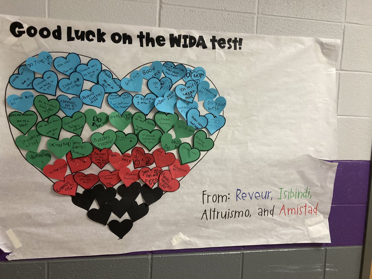 #SCSELDepartment students are more than a test score. But we can’t wait to see their growth on <a href="/WIDA_UW/">WIDA™</a>!  Saw this poster at JW Wiseman today!  The encouragement from their peers is heartwarming ❤️@SGMcClard <a href="/JamiJWarren/">Jami Warren</a> <a href="/AllisonHester10/">Allison Hester</a> @schoolssumn