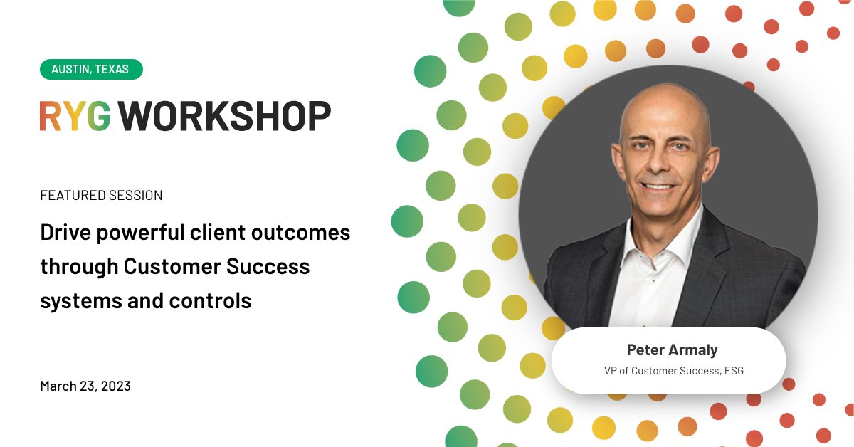 ESGsuccess's tweet photo. We are very excited to hear @peterarmaly speak at @ChurnZero's upcoming RYG Workshop on March 23! If you are going to be in Austin,TX, register here: https://t.co/bfAln60a8j #CS #ChurnZero #CustomerSuccess https://t.co/DPUUVeTr0S