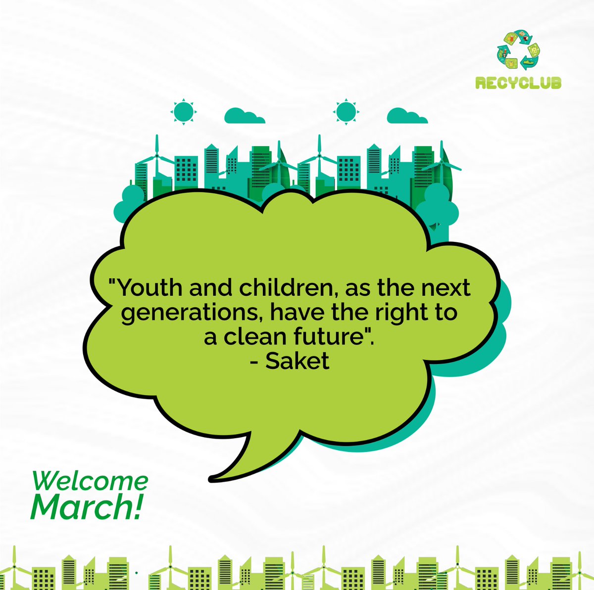 RecyclubNg's tweet photo. Let's be reminded that everyday is a chance to invest in a sustainable future.

Happy New Month!

#climateeducation
#recyclubng
#newmonth
#friendoftheenvironment https://t.co/KDmdh2rhxq