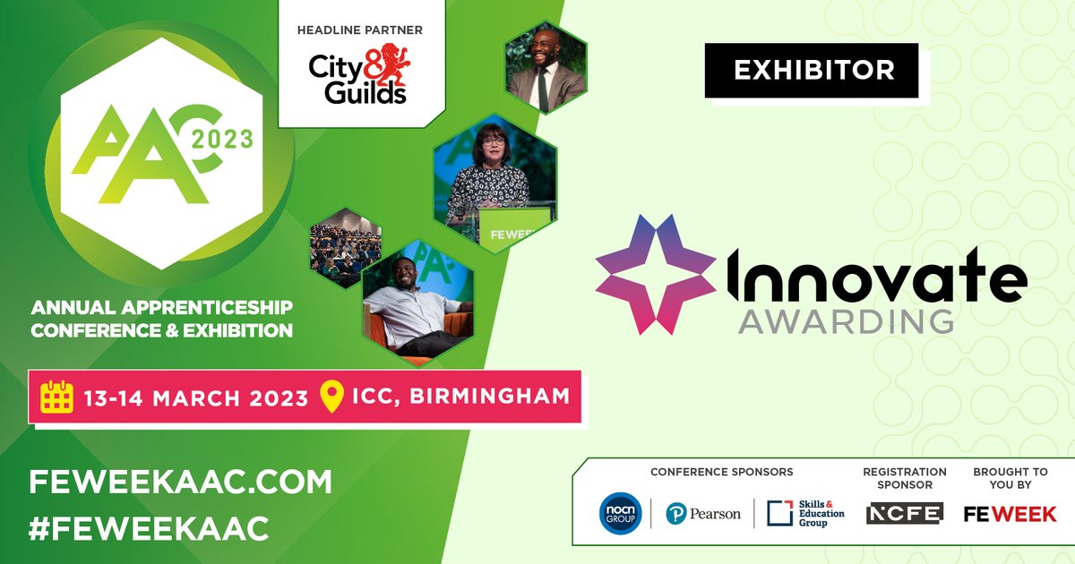 Innovate Awarding (@innovate_awards) on Twitter photo Join us at #FEWeekAAC on 14th March for our workshop on 'The role an EPAO has to play in improving Quality in Apprenticeships' hosted by <a href="/Innovate_MD_/">Charlotte Bosworth</a> Charlotte Bosworth.
2.45pm, Hall 11b. Join us at #FEWeekAAC on 14th March for our workshop on 'The role an EPAO has to play in improving Quality in Apprenticeships' hosted by <a href="/Innovate_MD_/">Charlotte Bosworth</a> Charlotte Bosworth.
2.45pm, Hall 11b.