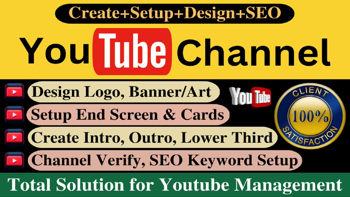 I will create a YouTube channel professionally with a logo, art, intro, outro, and SEO 💼

If you need my service, please contact me on fiverr. The link below: fiverr.com/share/N6rEdR

#youtube #youtubechannelcreate #logoart #Gcash #Marcos #SARS_CoV_2 #ElectionDay #28Feb #Mayor