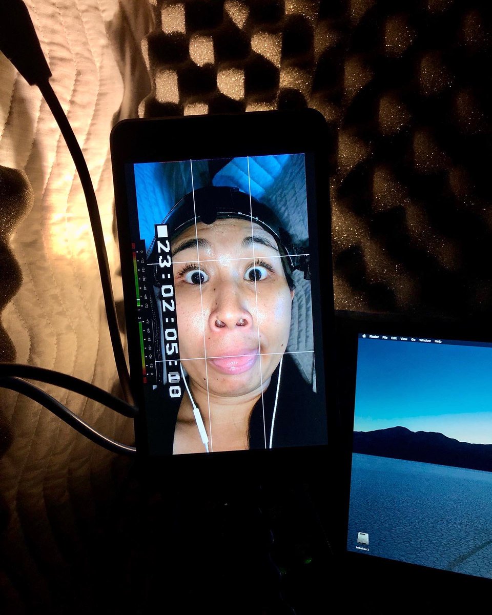 When things shutdown in March 2020 we’d only filmed 1 of 2 weeks in Sweden. we couldn’t go back so the missing scenes were mocapped by actors there &amp; we did facial capture and ADR months later. <a href="/FacewareTech/">Faceware</a> sent gear that I setup at home NUTS! #HorizonCalloftheMountain #BTS #vr