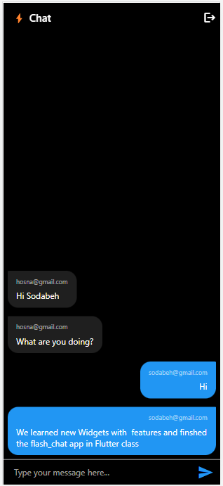 sodabehsherzad's tweet photo. In #Flutter class, we successfully completed the #flash_chat app & learned a lot;
We covered topics such as #reactive programming with #StreamBuilder, #UX improvements, #ListView #scrolling, and implementing different message appearances for different senders.
#AfghanGirlsCode https://t.co/KXdfdh3Fke