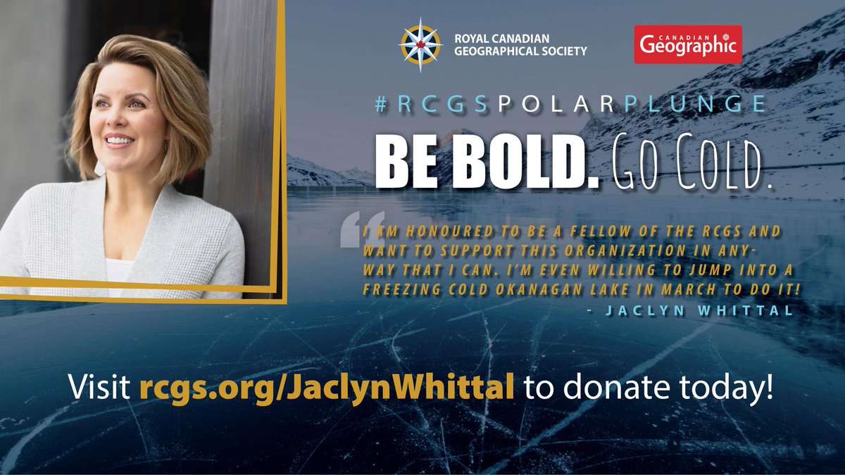 The #RCGSPolarPlunge is 6 days away! Donations help celebrate Canada’s natural & cultural heritage & explore both its human landscapes & its farthest reaches; Equip new generations with knowledge they need to become the changemakers of tomorrow.Donate here
RCGS.org/polarplunge
