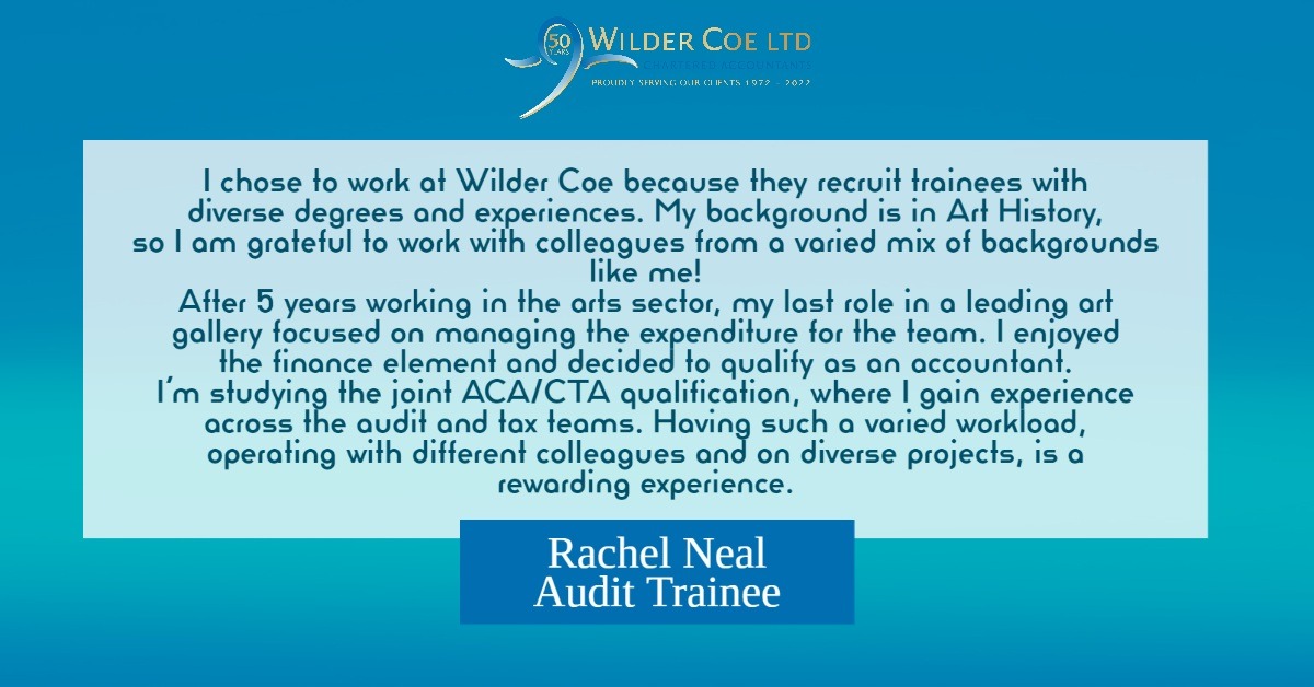 Rachel shares why she chose Wilder Coe to embark on her joint CTA/ACA qualification and gain experience across the tax and audit departments. 

bit.ly/3KH3yFs

#teamWilderCoe #employees #training #audit #tax #careerpath #professionaldevelopment #supportingeachother