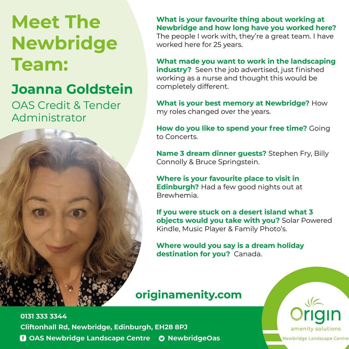 NewbridgeOas's tweet image. 🤝 Meet the Team 🤝

Joanna is the fourth person to feature in our #meettheteam series🌱

Read down below to get to know more about Joanna and her role at Newbridge 👇

#newbridgelandscapecentre #originamenitysolutions